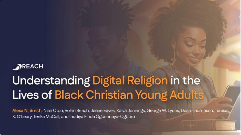 Illustrations of two young Black adults using digital devices.
